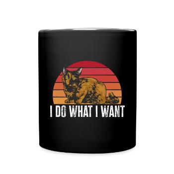 Schildpatt Katze Tortoiseshell Cat Tortie - Tasse einfarbig - Schwarz - Vorne
