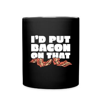 Je mettrais du bacon sur le drôle d’amateur de bacon - Mug uni - noir - Devant