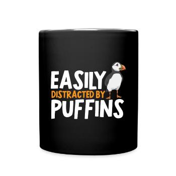 puffin puffin auke birds Lunde - Full Colour Mug - black - Front