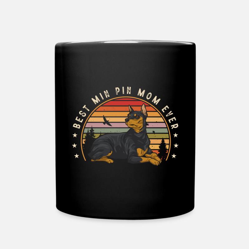 Zwergpinscher Rehpinscher Min Pin Hund - Tasse einfarbig - Schwarz