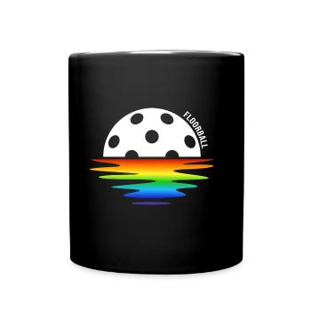 Floorball Unihockey FLOORBALLzeit Floorballspiel - Tasse einfarbig - Schwarz - Vorne
