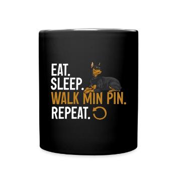 Miniature Pinscher Rehpinscher Min Pin Dog - Full Colour Mug - black - Front