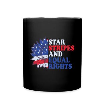 Rayures étoilées et égalité - Mug uni - noir - Devant
