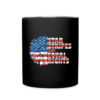 Rayures étoilées et égalité - Mug uni - noir - Devant