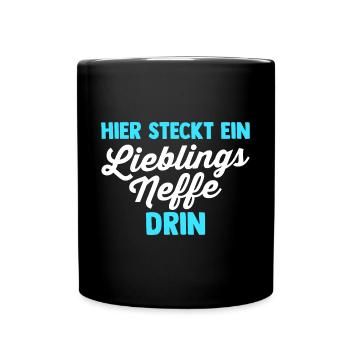 Neffe - Tasse einfarbig - Schwarz - Vorne
