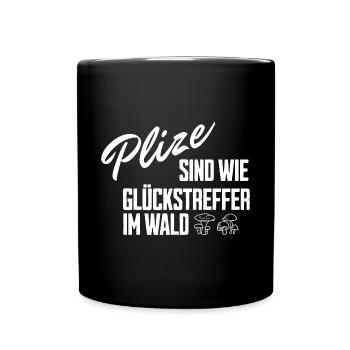Pilz Pilzsammler Wald Natur Pilze sammeln Pilze - Tasse einfarbig - Schwarz - Vorne