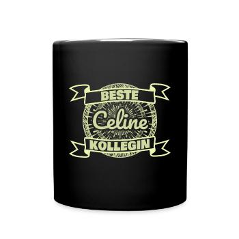 Beste für Celine Arbeitskollegin Kollegin - Tasse einfarbig - Schwarz - Vorne