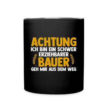 Landwirtschaft Landwirt Traktor Bauernhof Bauer - Tasse einfarbig - Schwarz - Vorne