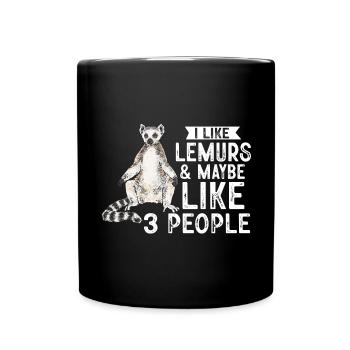 Lémurien à queue annelée - Mug uni - noir - Devant