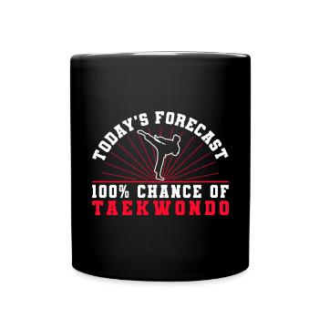 TKD Korean Martial Arts Tae Kwon - Tasse einfarbig - Schwarz - Vorne