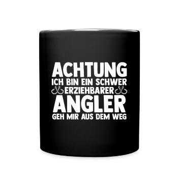 Angel Fischen Angeln Angler - Tasse einfarbig - Schwarz - Vorne