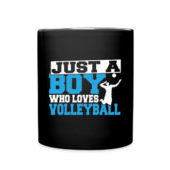 Spiker Men Just A Boy Who Loves Volleyball Player - Full Colour Mug - black - Front