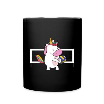 Enfants Mignon Setter Spiker Volleyball Licorne - Mug uni - noir - Devant