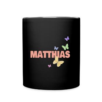 Vorname Matthias - Tasse einfarbig - Schwarz - Vorne