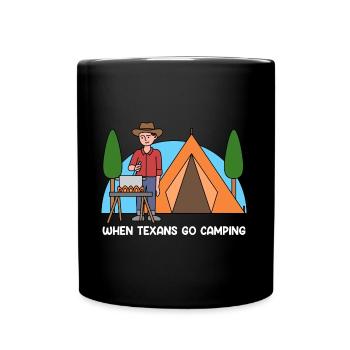 Camping in Texas Design für stolze Texaner - Tasse einfarbig - Schwarz - Vorne