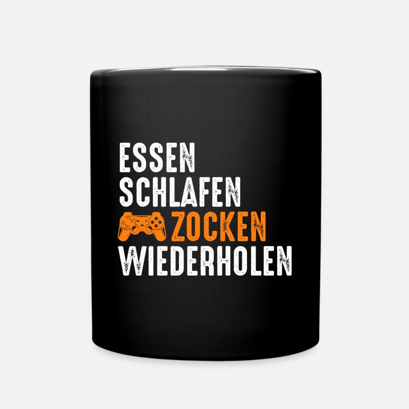 Zocker Zocken Gamer - Tasse einfarbig - Schwarz