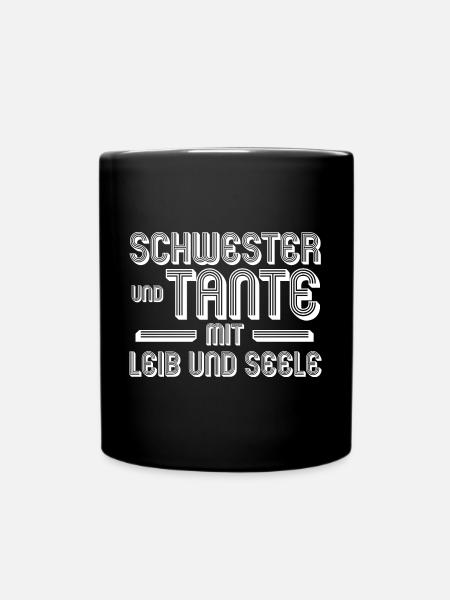 Schwester und Tante - Tasse einfarbig - Schwarz