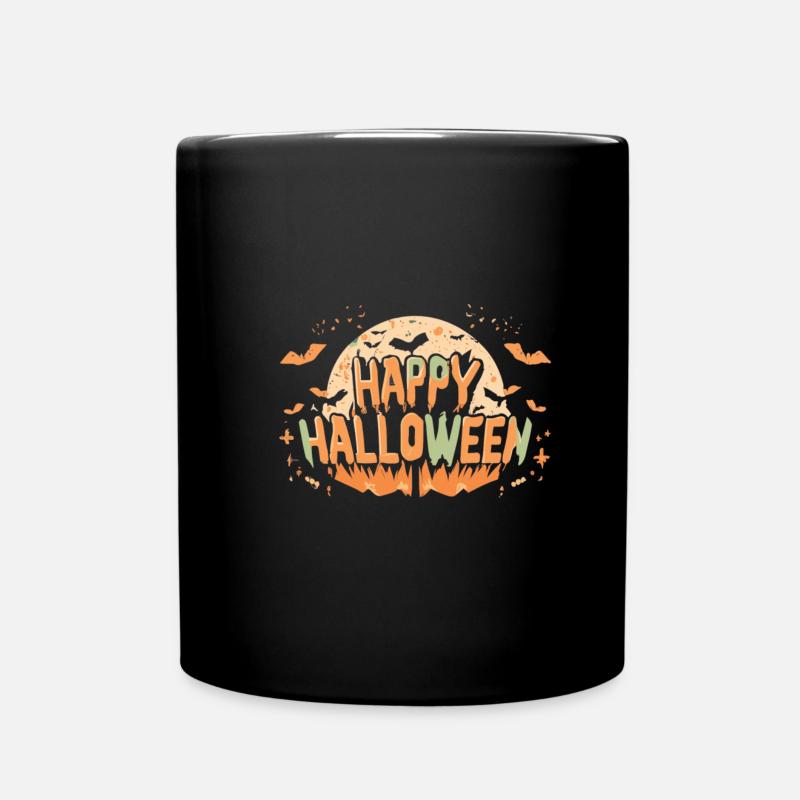 Happy Halloween Schriftzug - Tasse einfarbig - Schwarz