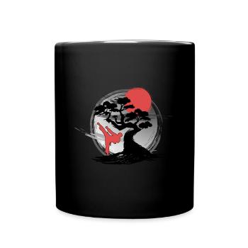 Aikido Martial Arts Japanese Bonsai Sunset Karate - Tasse einfarbig - Schwarz - Vorne