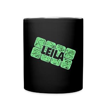 Geschenk für Leila - Tasse einfarbig - Schwarz - Vorne