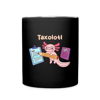 Taxolotl Pun Design for Axolotl Lovers - Full Colour Mug - black - Front