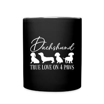 Dachshund true love on four paws - Full Colour Mug - black - Front