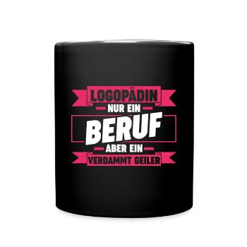 Logopädie Logopädin - Tasse einfarbig - Schwarz - Vorne