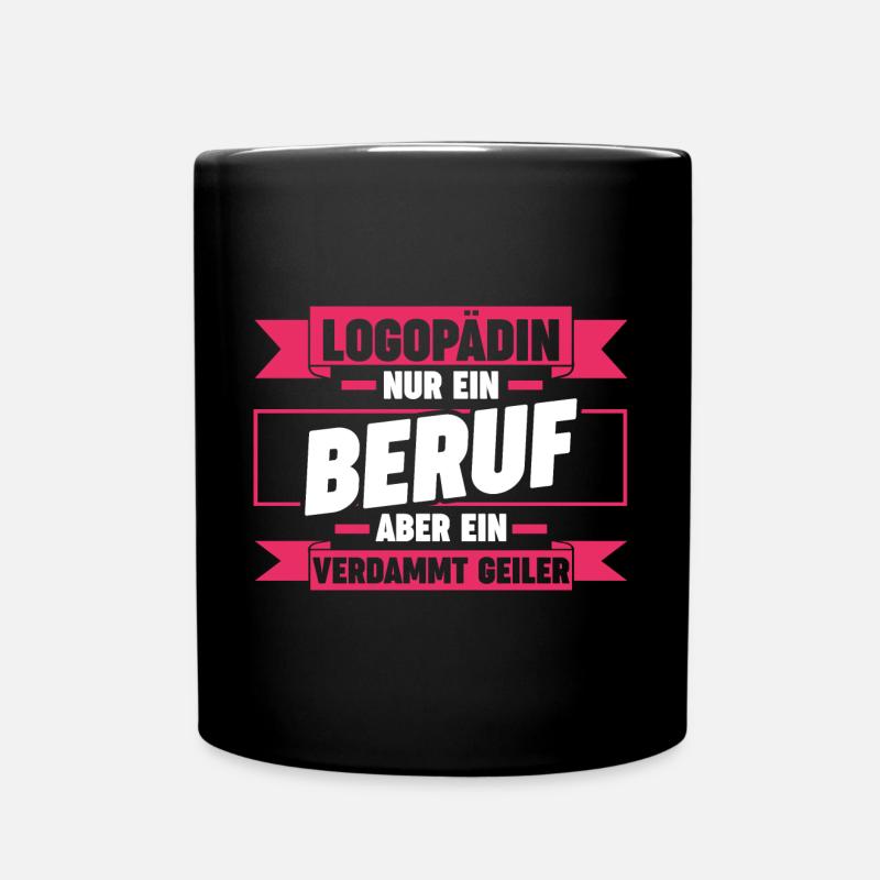 Logopädie Logopädin - Tasse einfarbig - Schwarz