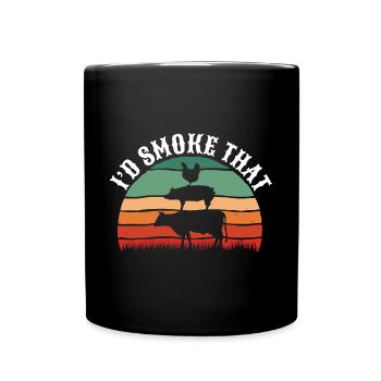 I'd Smoke That Grill BBQ Short Ribs Rack - Tasse einfarbig - Schwarz - Vorne