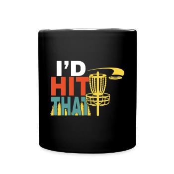 Ich Würde Die Scheibe Treffen Disc Golf Disc - Tasse einfarbig - Schwarz - Vorne
