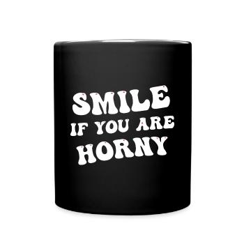 Souriez si vous êtes excité - Mug uni - noir - Devant