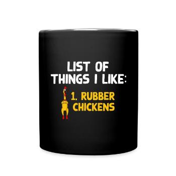 Rubber Chicken Costume Toy Rubber Chicken - Full Colour Mug - black - Front