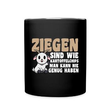 Ziege Ziegenbauer Bauernhof Landwirt Bauer Ziegen - Tasse einfarbig - Schwarz - Vorne