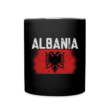 Albanische Flagge Albanischer Adler Shqiponja - Tasse einfarbig - Schwarz - Vorne