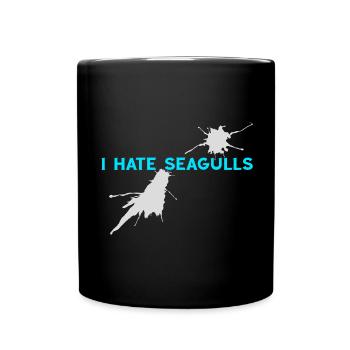 I hate Seagulls Seagull Captain Harbor Master Boat - Full Colour Mug - black - Front