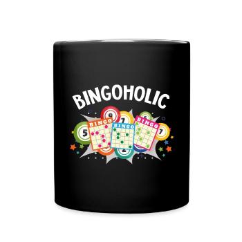 Bingoholic Funny Lucky Gambling - Tasse einfarbig - Schwarz - Vorne