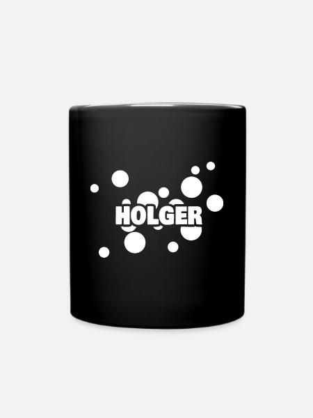 Holger als Vorname - Tasse einfarbig - Schwarz