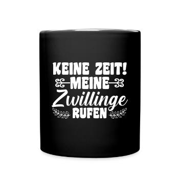 Mutter Zwillingsmama Mama von Zwillingen - Tasse einfarbig - Schwarz - Vorne