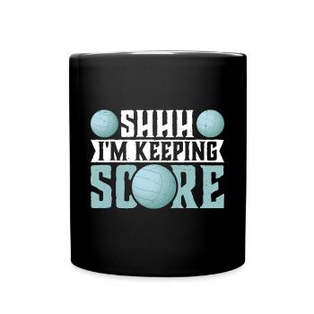 Chut, je garde le score 11 - Mug uni - noir - Devant