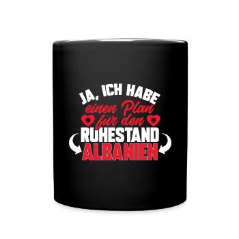 Albanische Flagge Albanischer Adler Shqiponja - Tasse einfarbig - Schwarz - Vorne