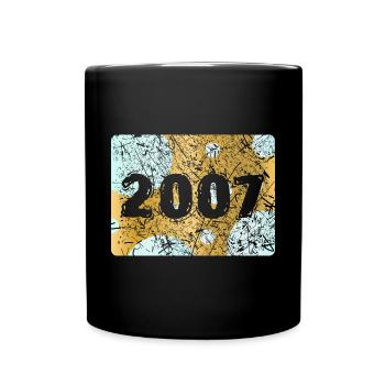 Zahl 2007 - Tasse einfarbig - Schwarz - Vorne