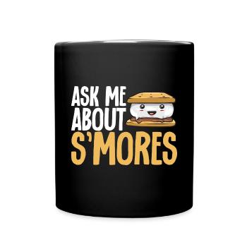 S'more Lagerfeuer Marshmallow Camping - Tasse einfarbig - Schwarz - Vorne