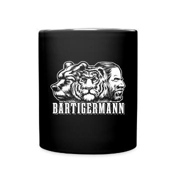 Bärtiger Mann, Bär Tiger Mann, Vater, Papa - Tasse einfarbig - Schwarz - Vorne