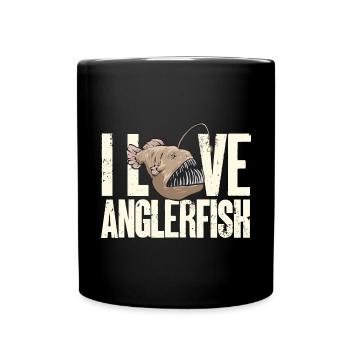 Poisson-grenouille Pêcheur en haute mer Pêcheur à la ligne - Mug uni - noir - Devant