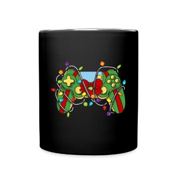 Christmas Gaming Controller - Tasse einfarbig - Schwarz - Vorne