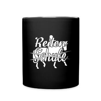 Riding instead of school equestrian gift idea - Full Colour Mug - black - Front