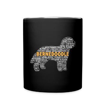 Bernedoodle Dog - Full Colour Mug - black - Front