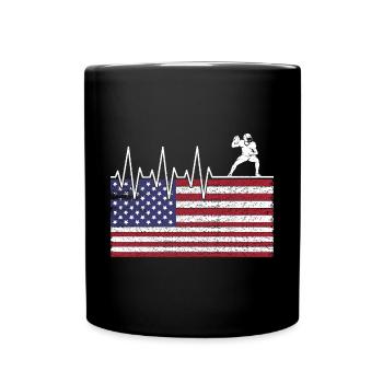US Flag American Football - Tasse einfarbig - Schwarz - Vorne
