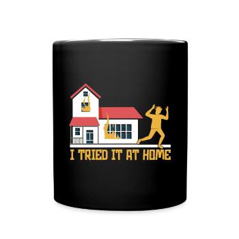 I Tried It At Home Skelett Fahrradunfall - Tasse einfarbig - Schwarz - Vorne