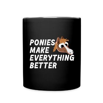 PONIES MAKE EVERYTHING BETTER Ponytherapie - Tasse einfarbig - Schwarz - Vorne